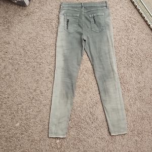 Bisou Bisou faded light/dark gray ripped denim skinny jeans